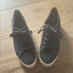 Black Suede Sneakers with White Soles